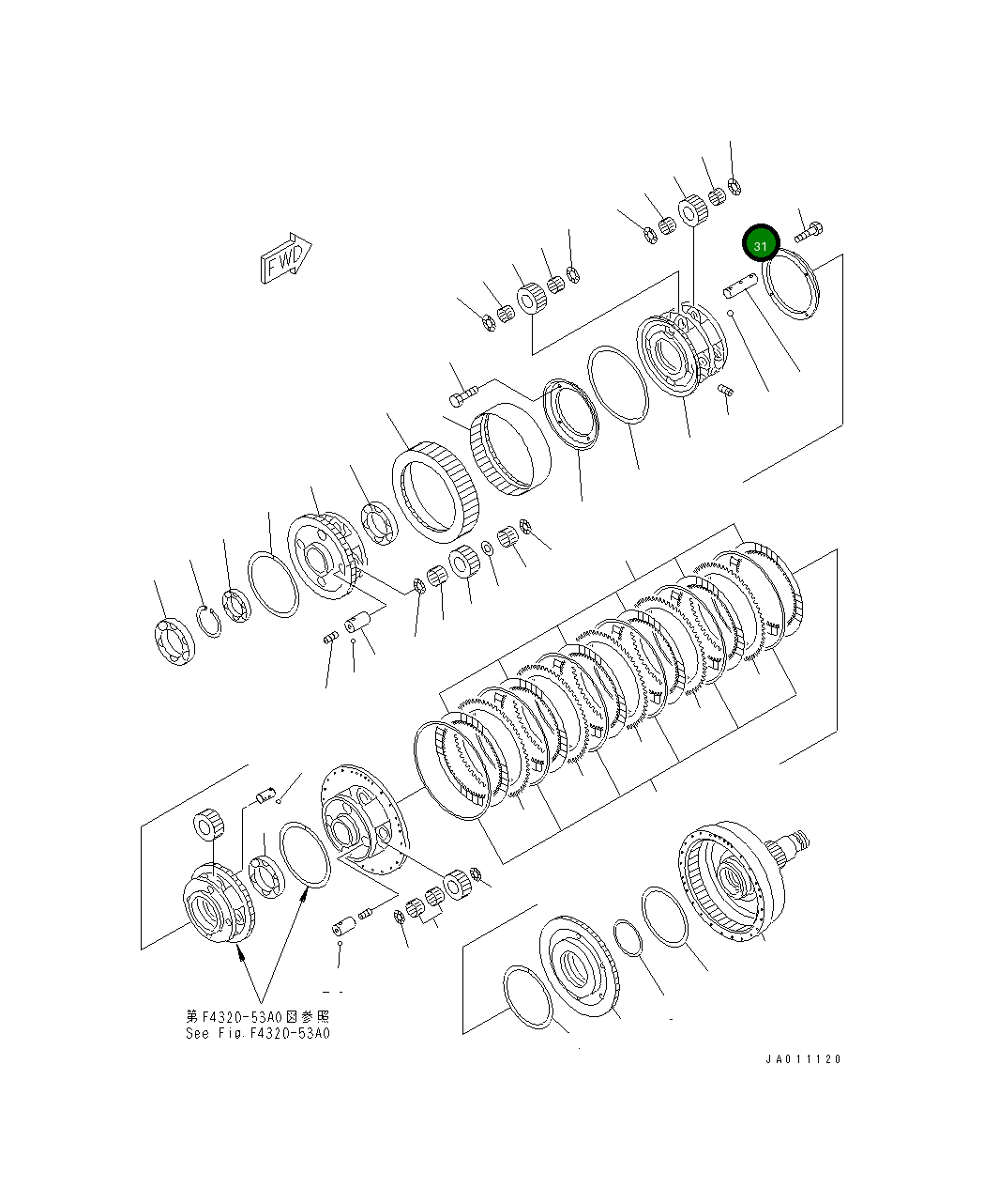 Крышка 427-15-12370  Komatsu
