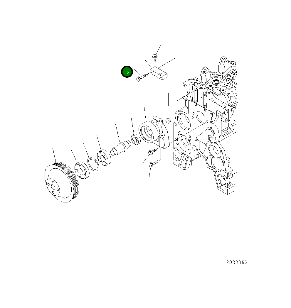 Болт 01435-00845 Komatsu