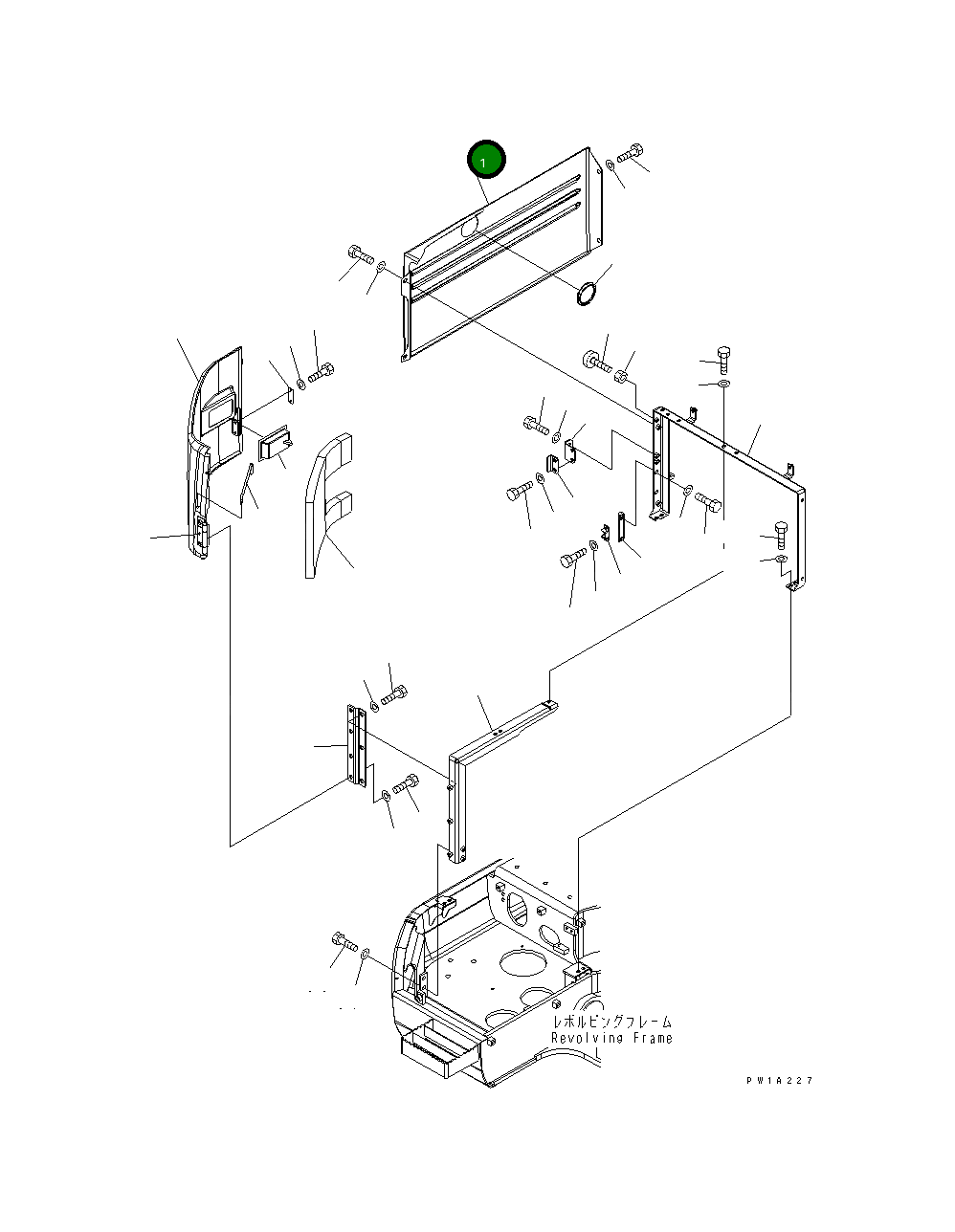 Крышка 22U-54-24111NW  Komatsu