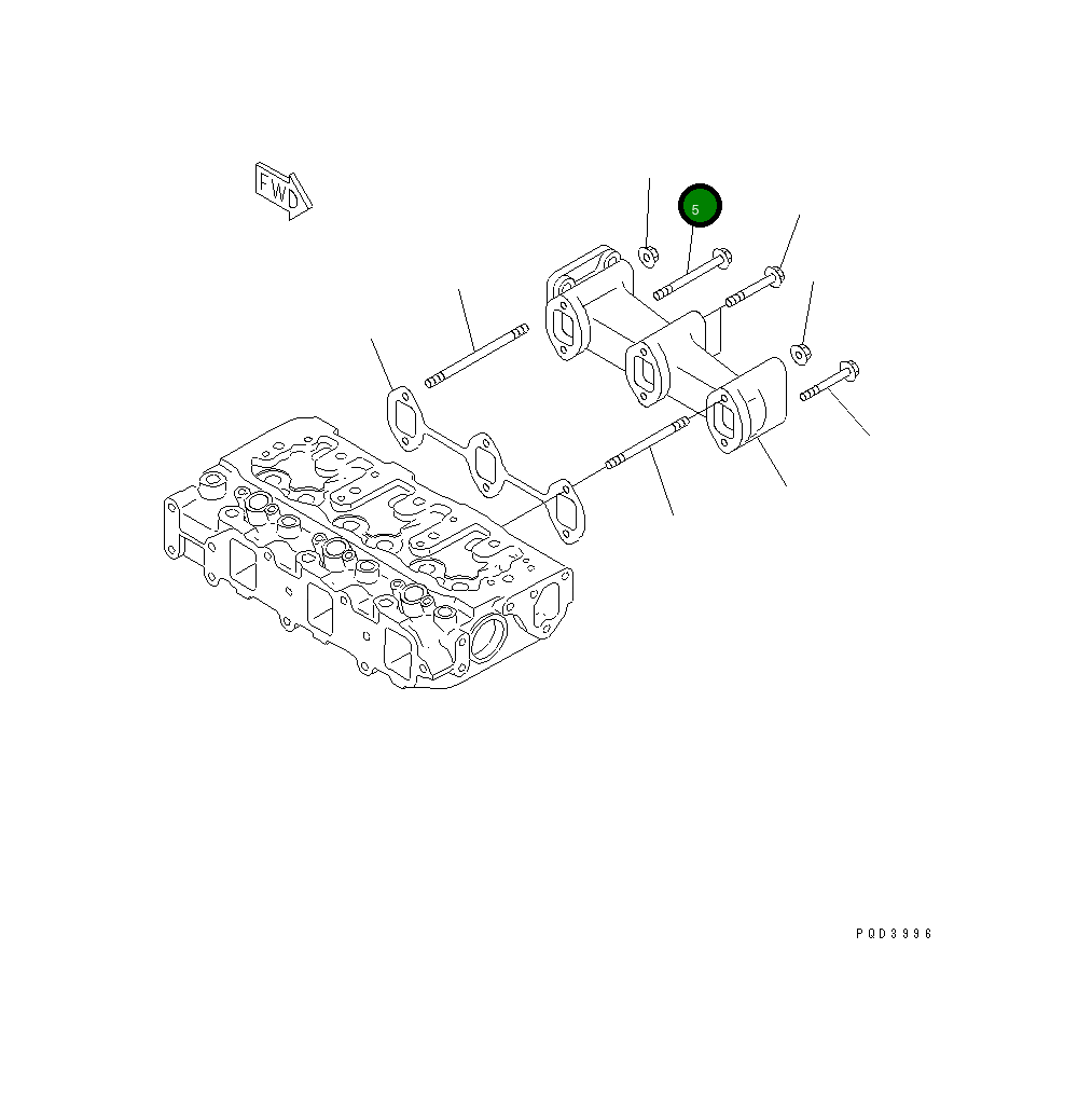 Болт YM26106-080802 Komatsu