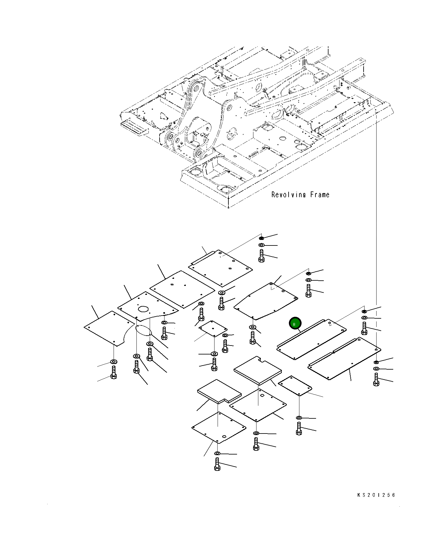 Крышка 206-54-KB220 Komatsu