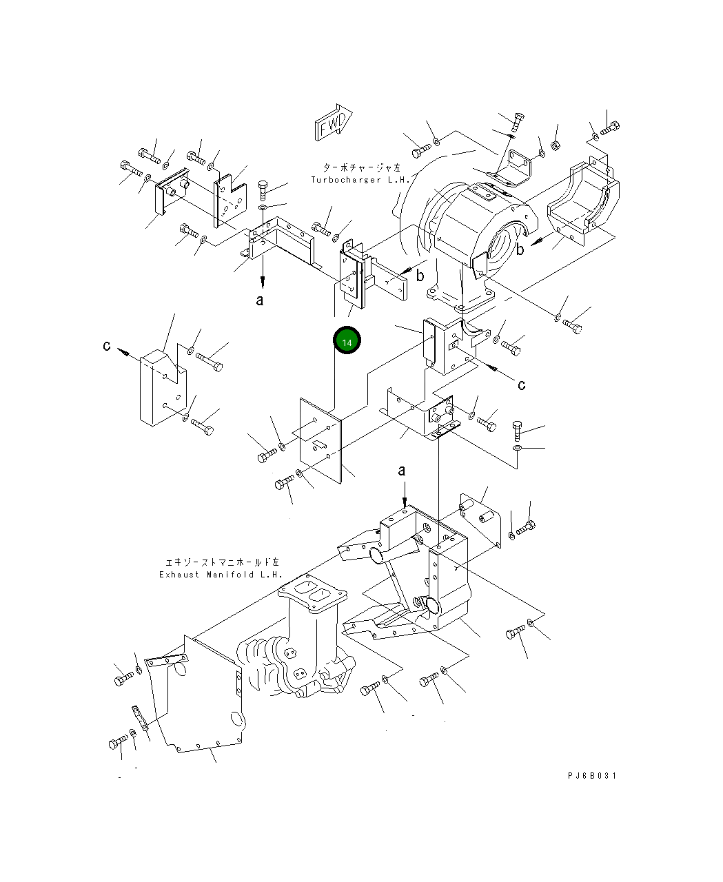 Крышка 6166-15-9731 Komatsu