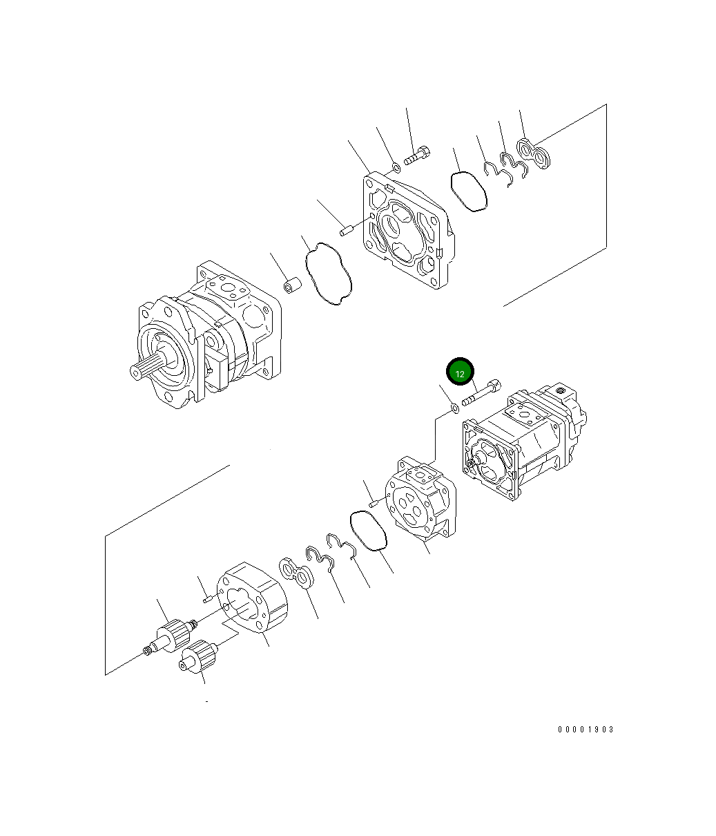 Болт 01253-61205 Komatsu