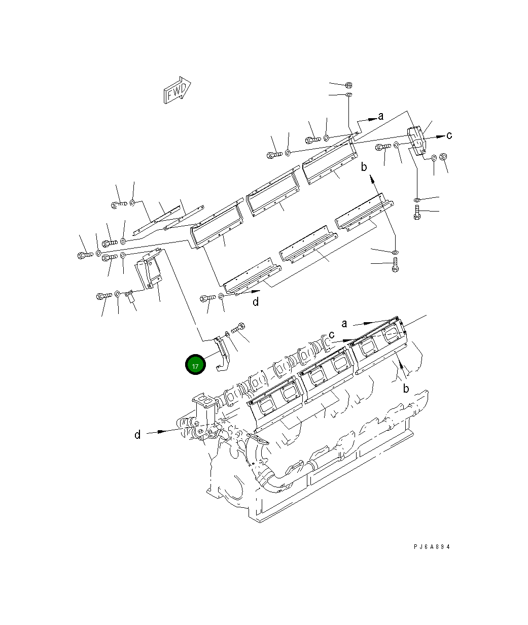 Крышка 6166-11-7350 Komatsu