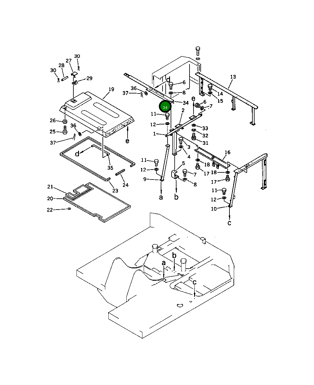 Крышка 201-54-38180  Komatsu