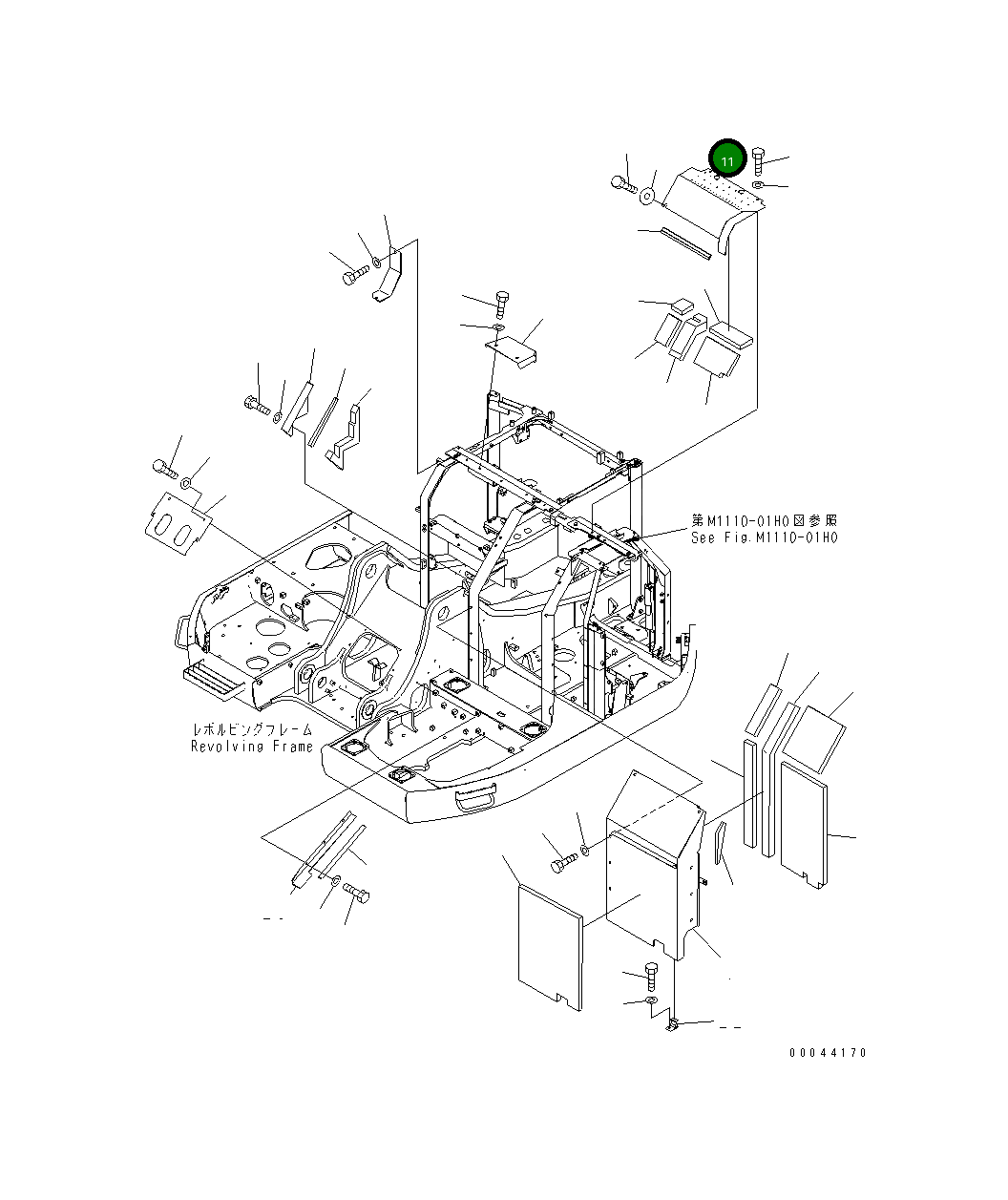 Крышка 22U-54-28271 Komatsu