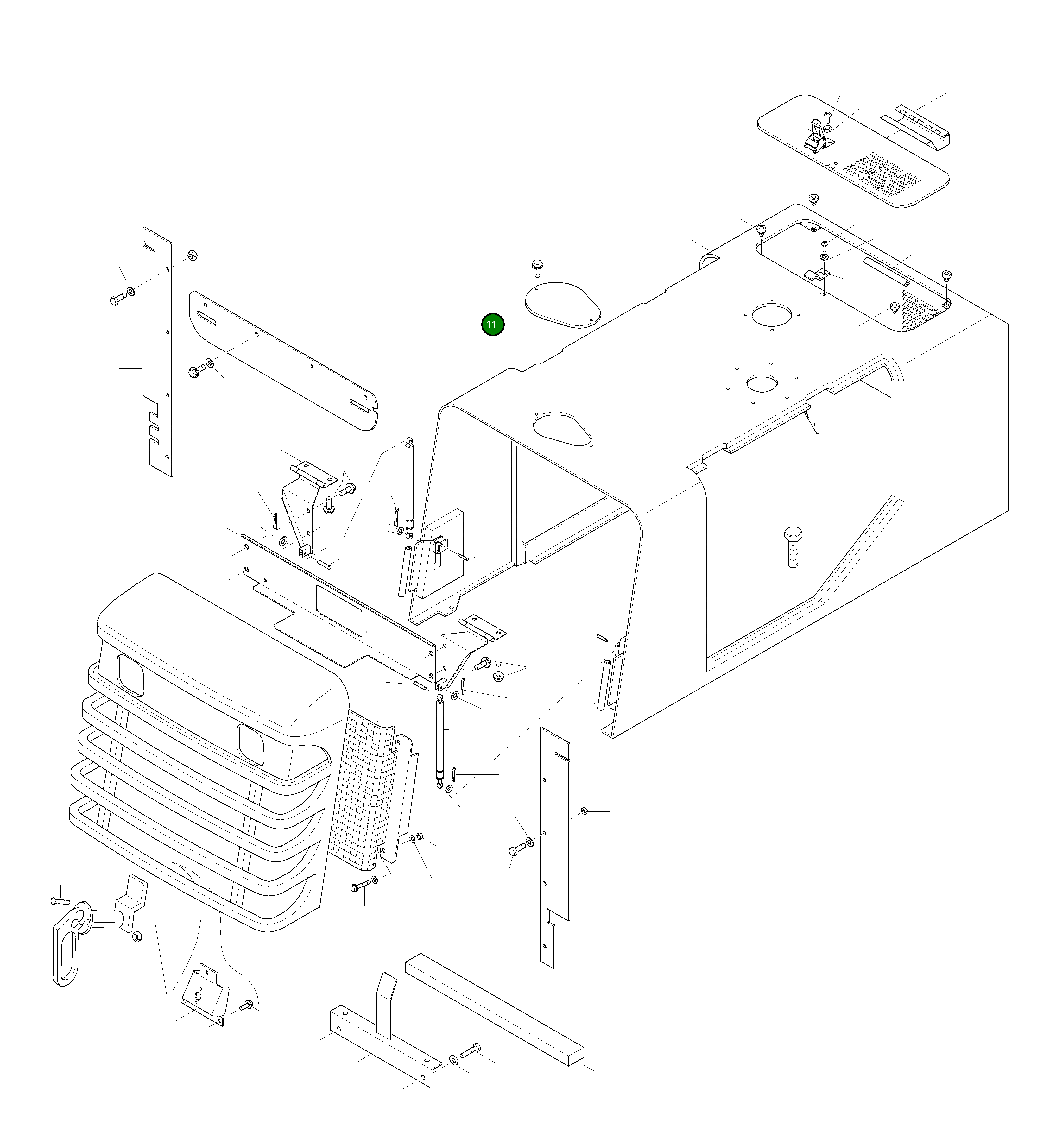 Крышка 42Y-54-H1G60  Komatsu