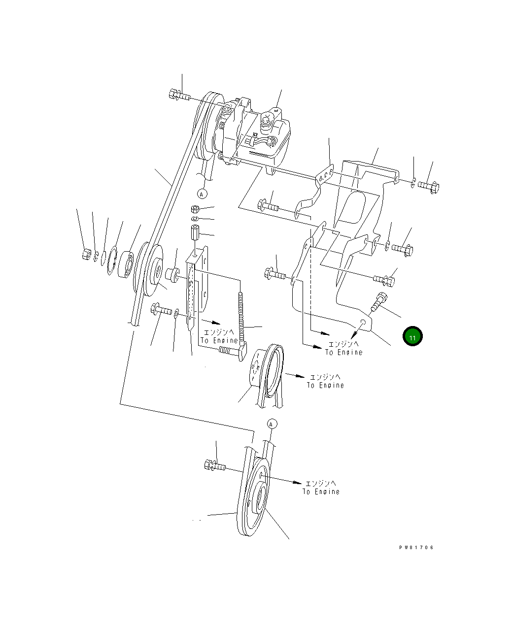 Болт YM172165-13610  Komatsu
