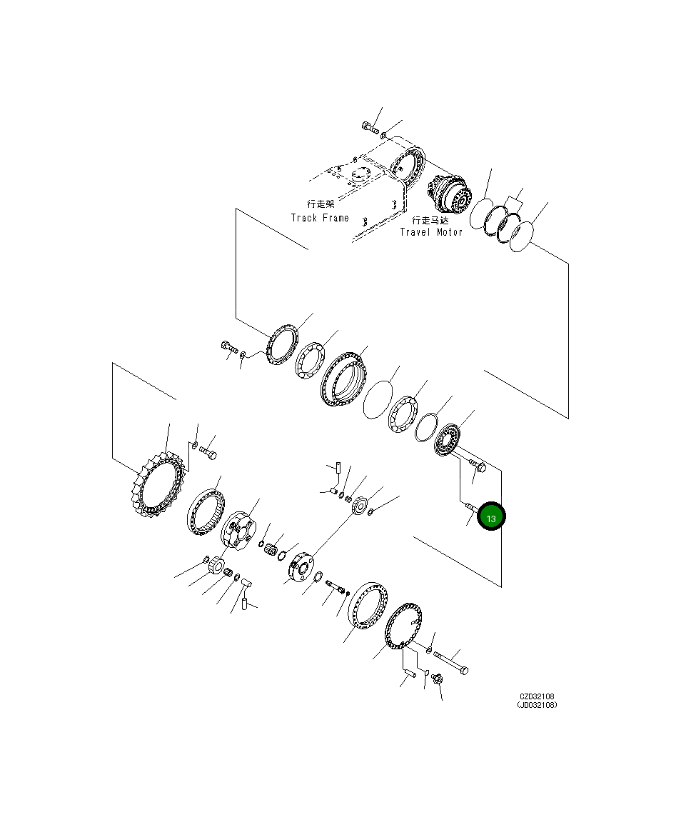 Болт 21M-27-11380 Komatsu