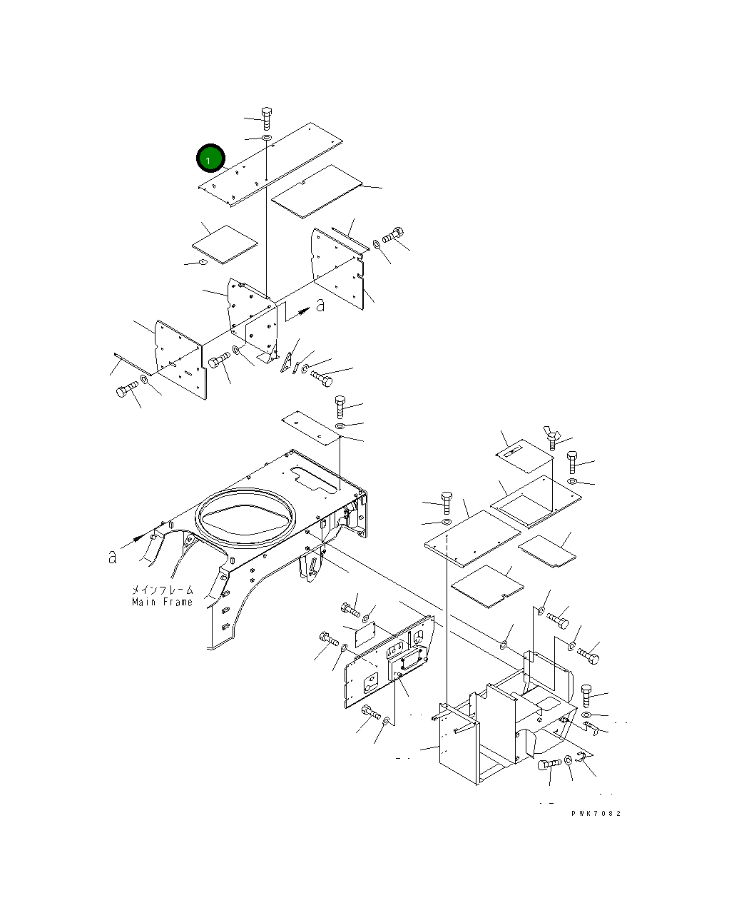 Крышка 21J-54-99709  Komatsu