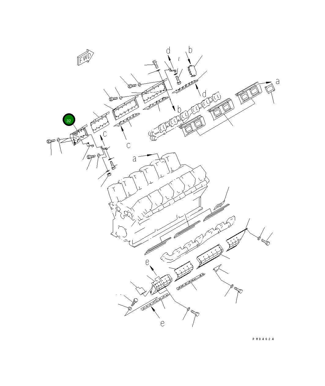 Крышка 6166-11-9133 Komatsu