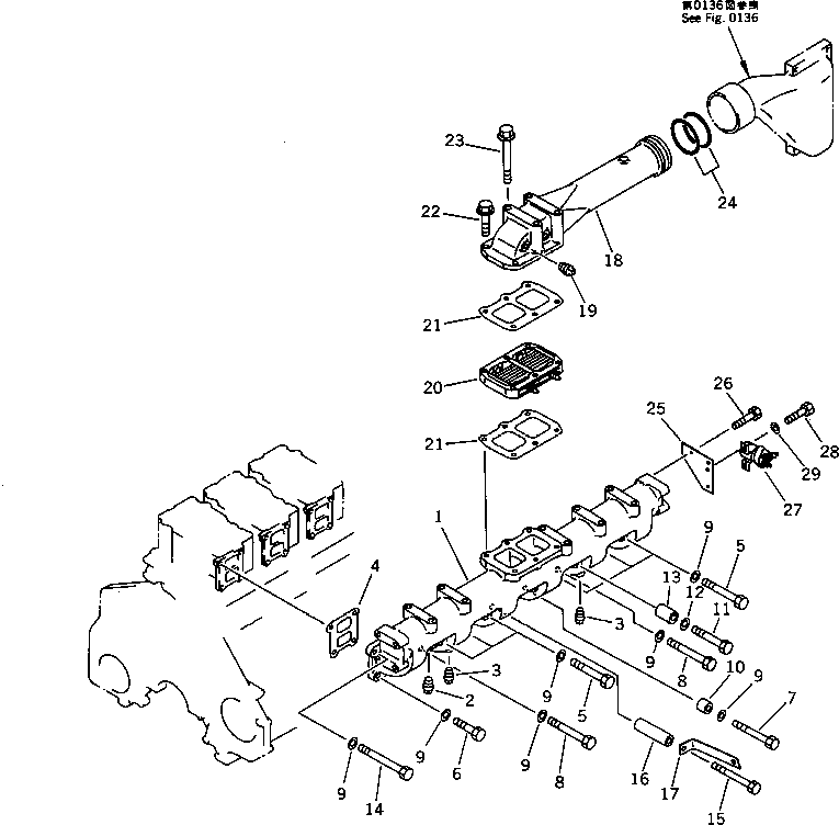 Болт 01436-21035  Komatsu