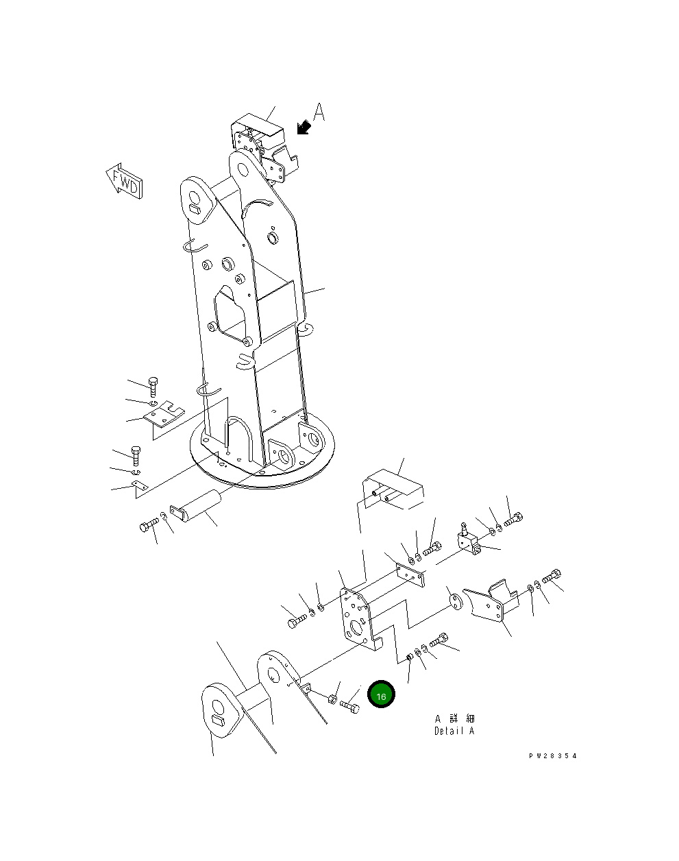Болт MH21012-08025 Komatsu