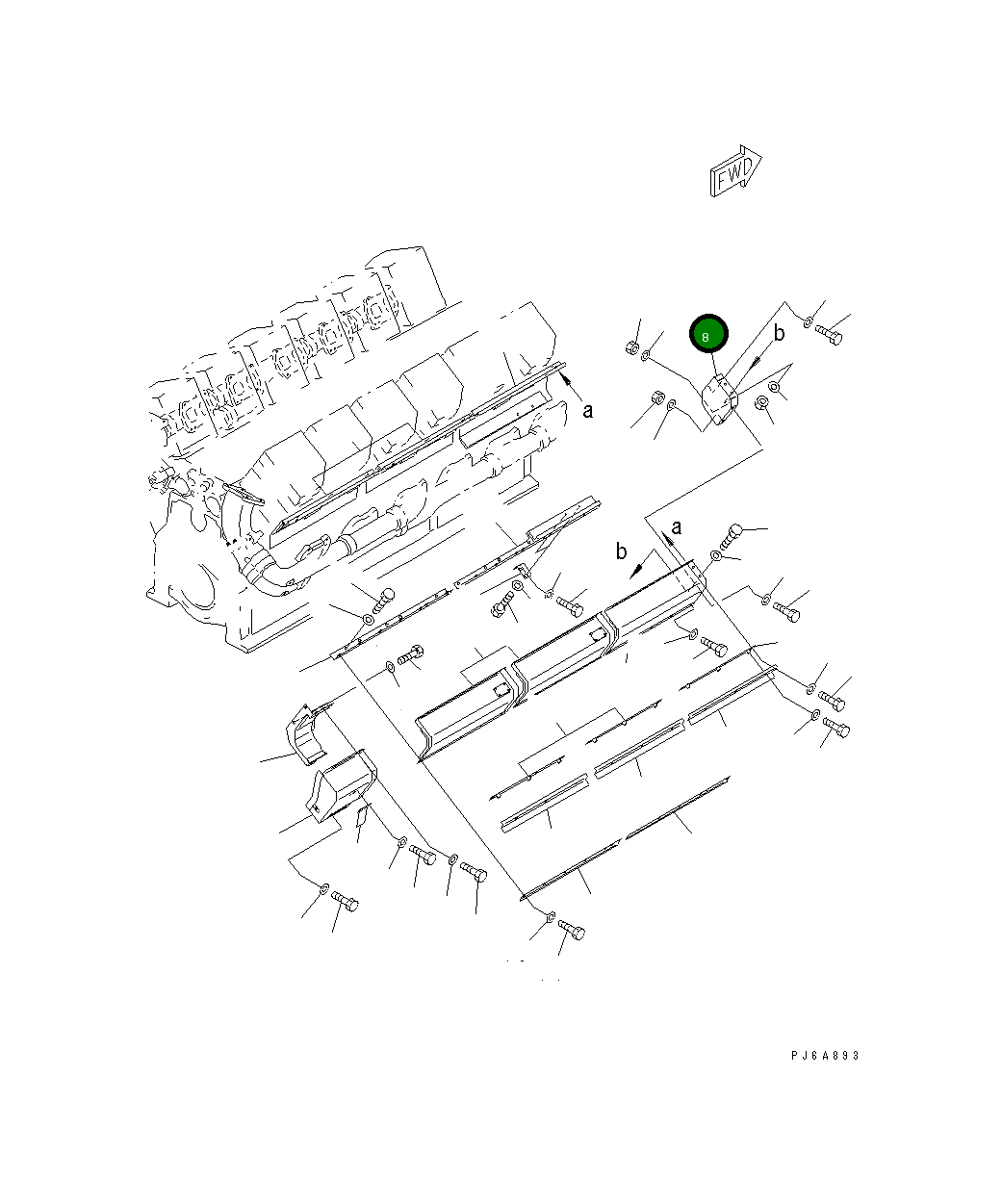 Крышка 6166-11-7470 Komatsu