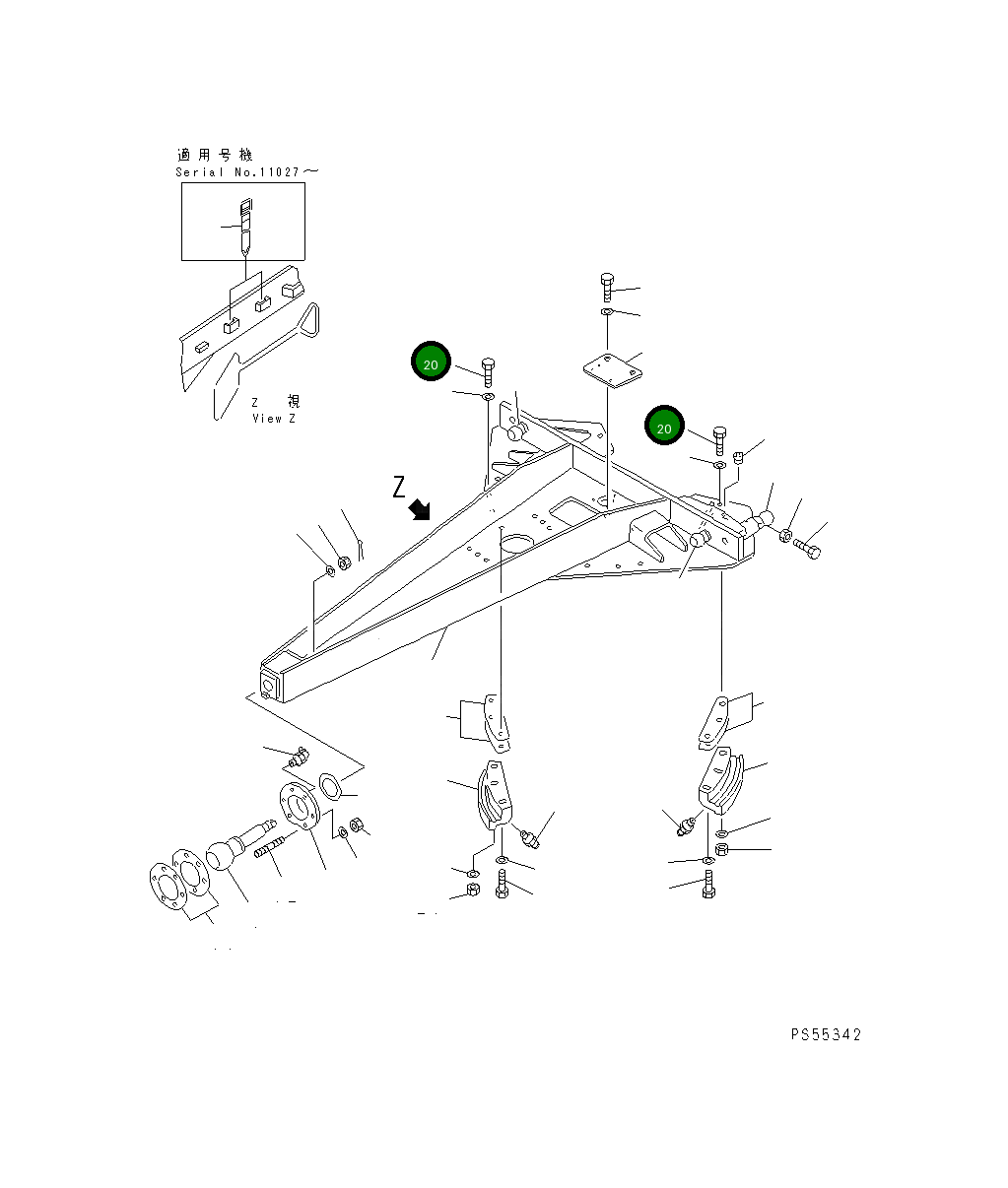 Болт 01011-52445 Komatsu