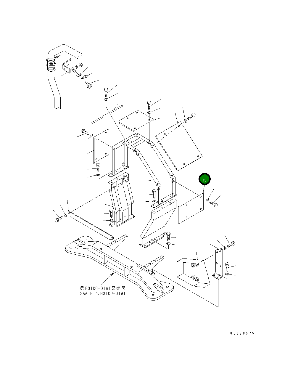 Крышка 42C-Z89-3750 Komatsu