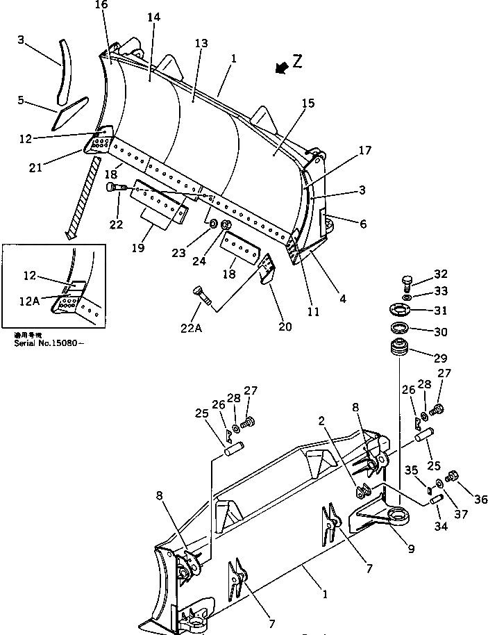 Болт 195-71-52320  Komatsu