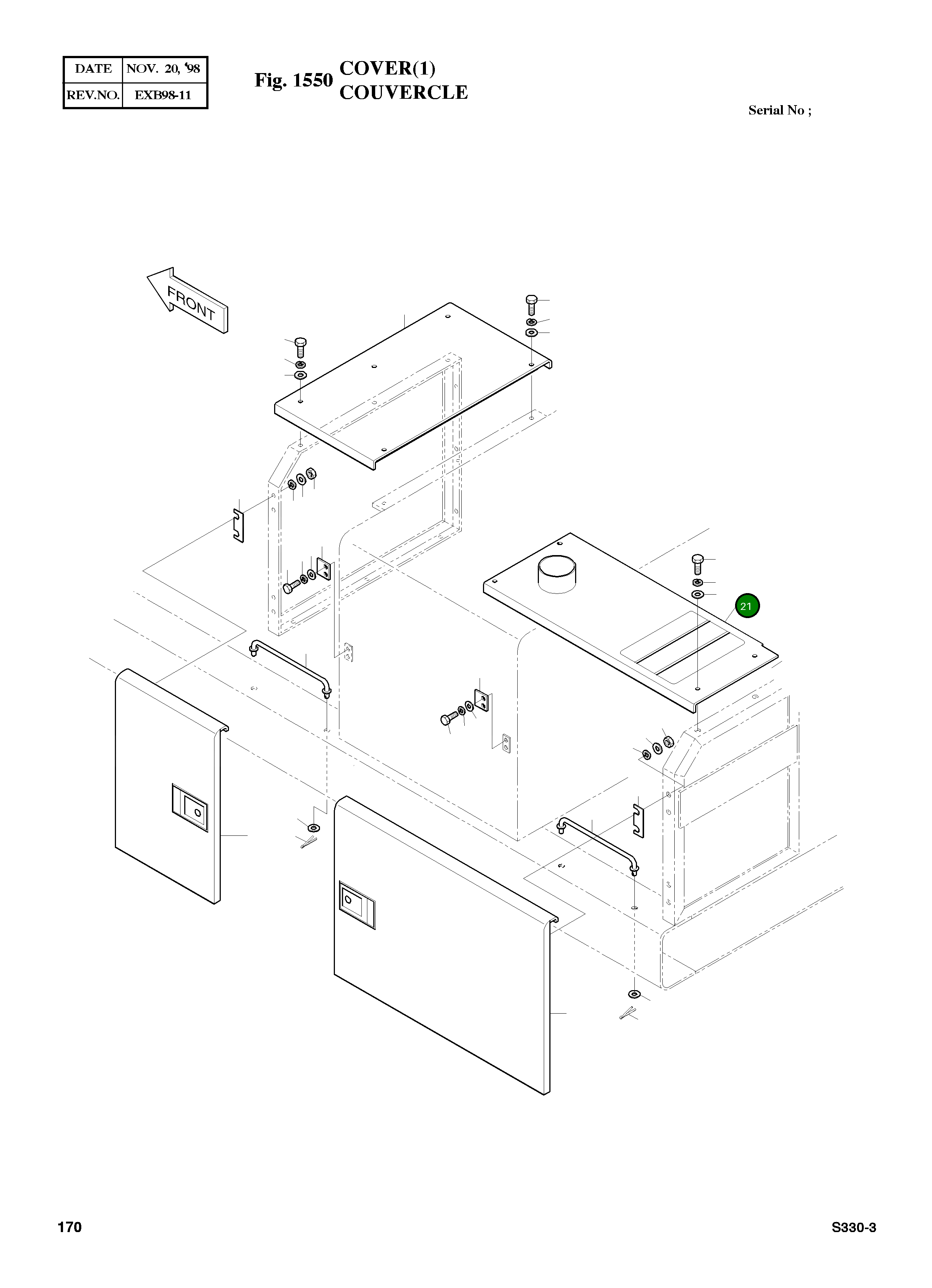 Крышка 2621-3198A  Komatsu