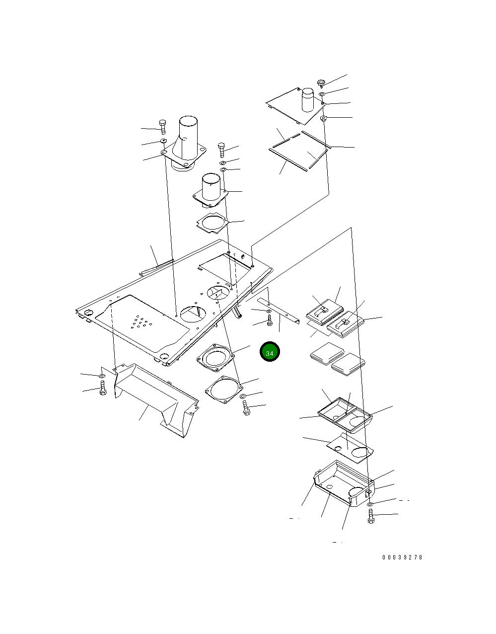 Крышка 14X-54-38630 Komatsu