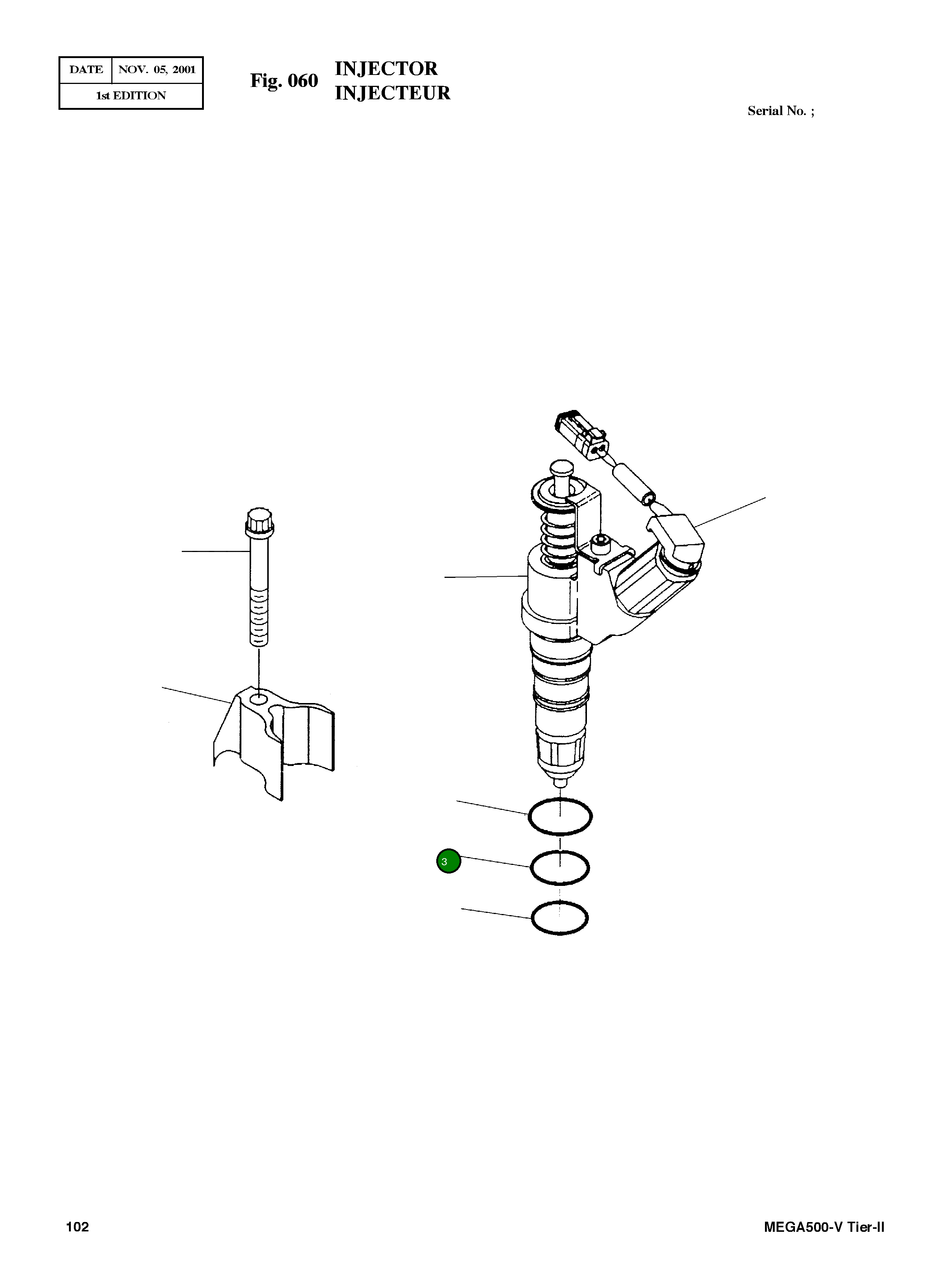 Кольцо уплотнительное (O-Ring) 3070137  Komatsu