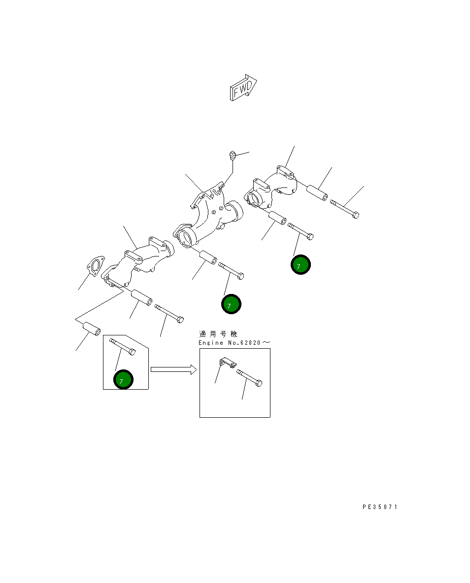 Болт 01011-31000  Komatsu