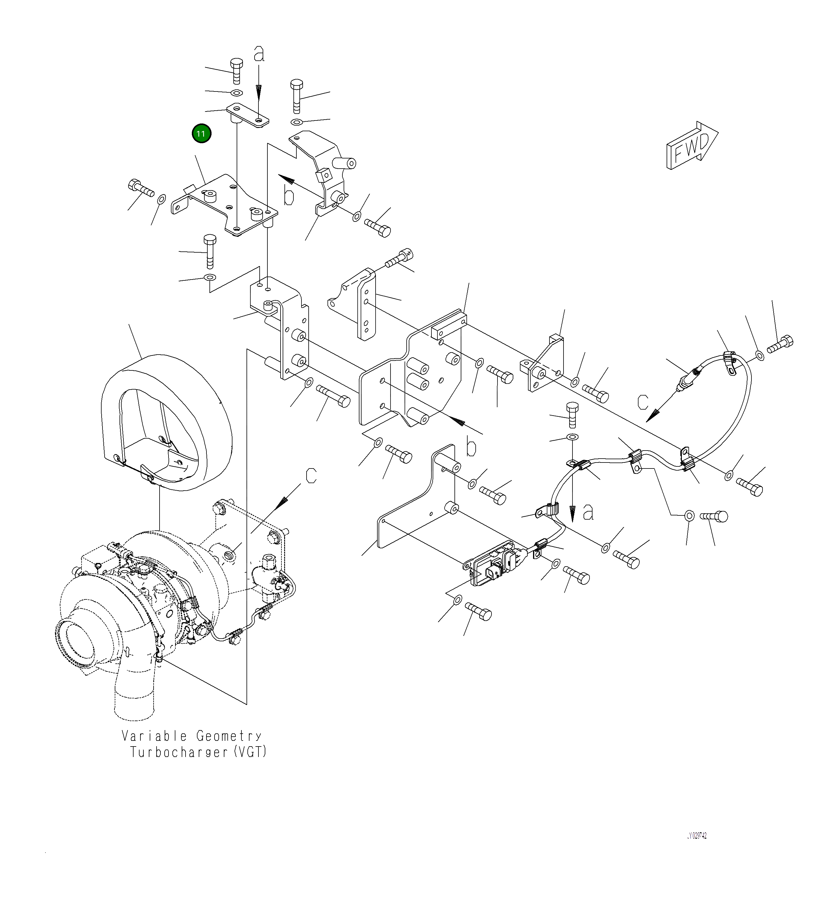 Крышка 6263-61-9690 Komatsu