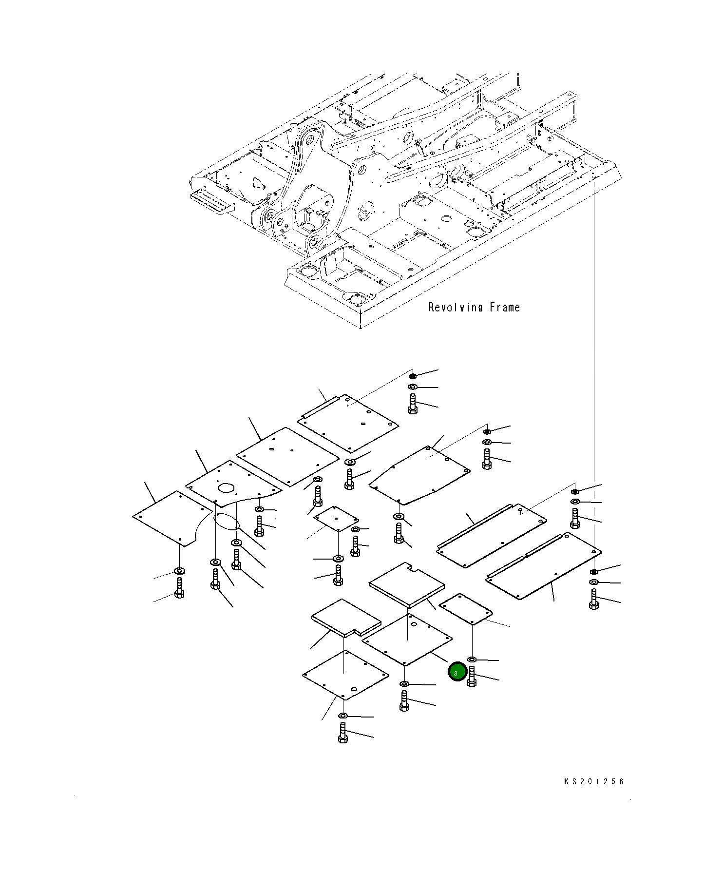 Крышка 206-54-KB180 Komatsu