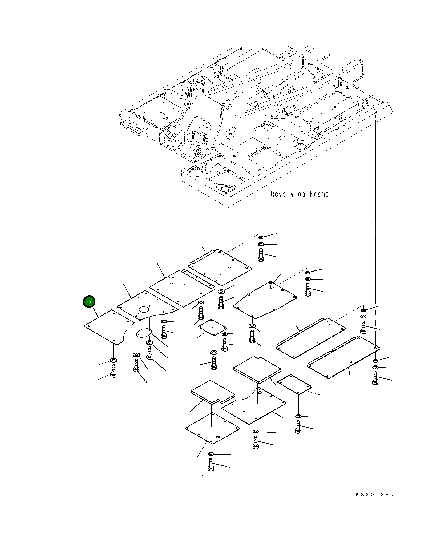 Крышка 206-54-KB330 Komatsu