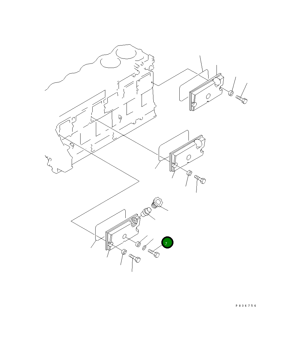 Болт 6150-25-6470  Komatsu