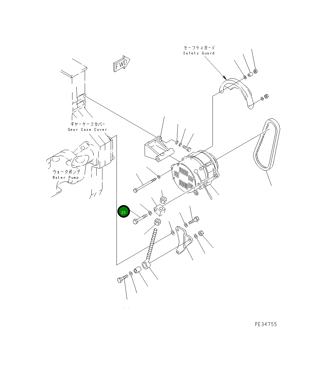 Болт 6162-85-5250  Komatsu
