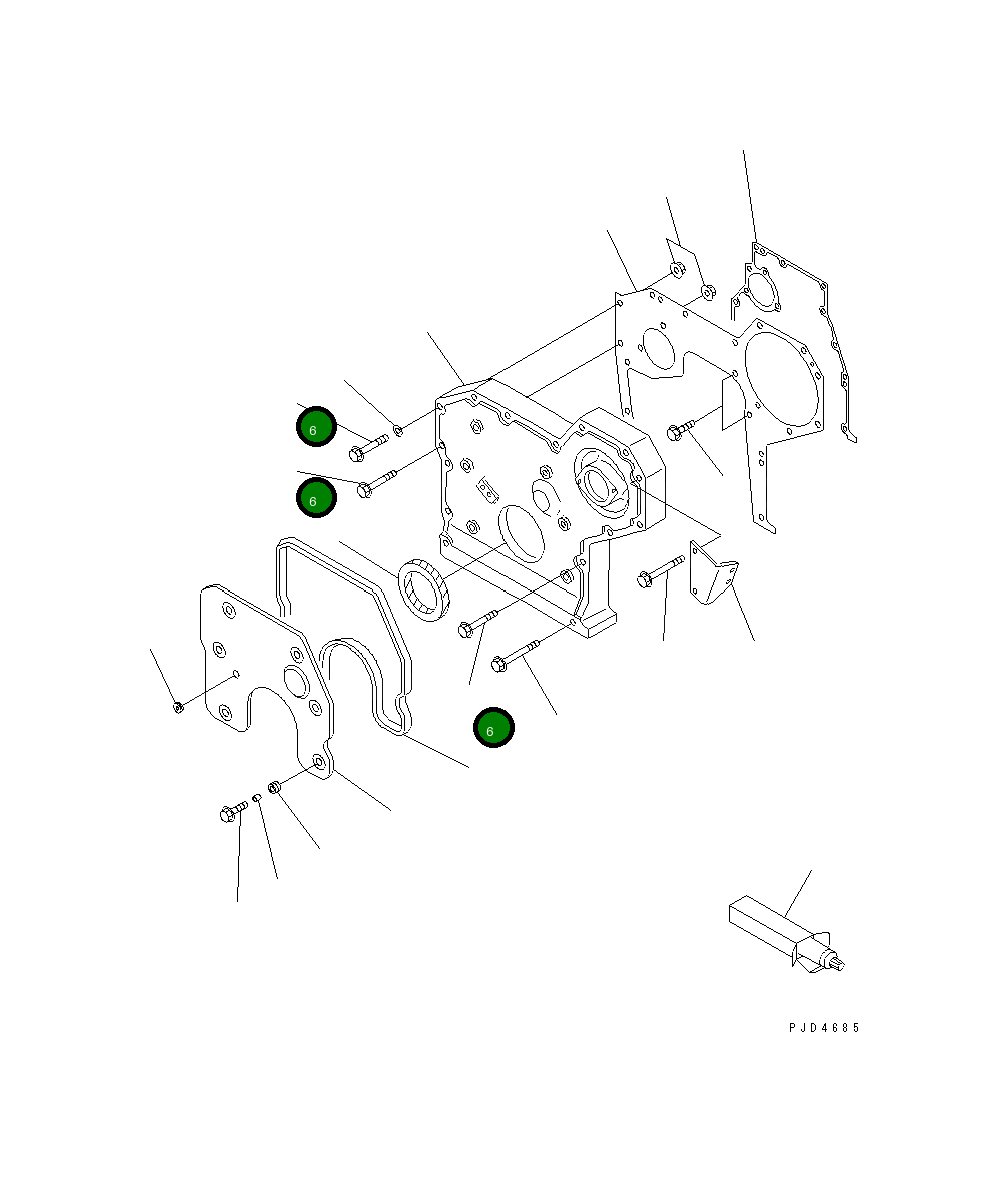 Болт 01435-20855 Komatsu