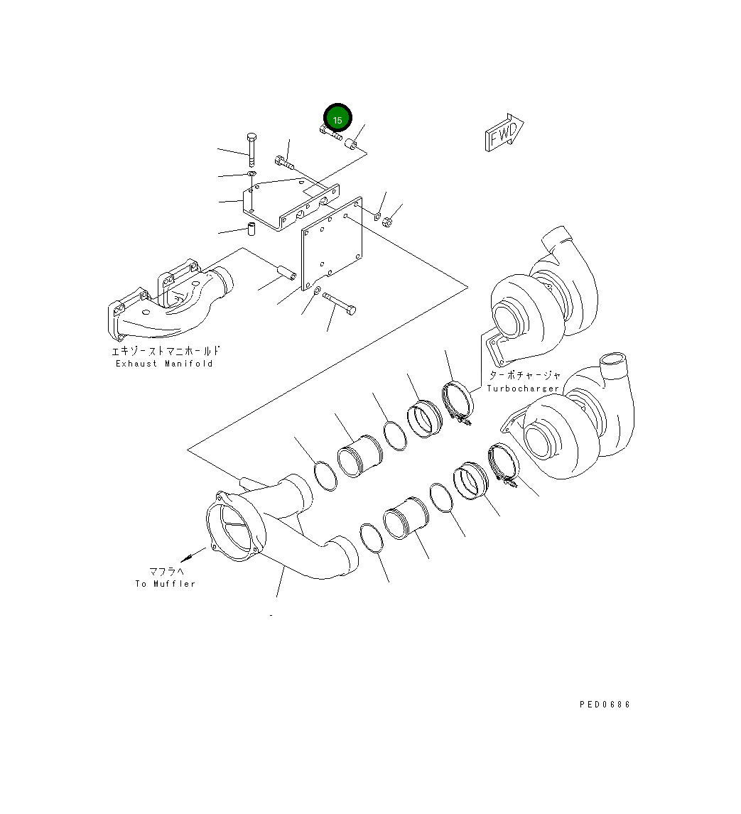 Болт 01010-E1255 Komatsu