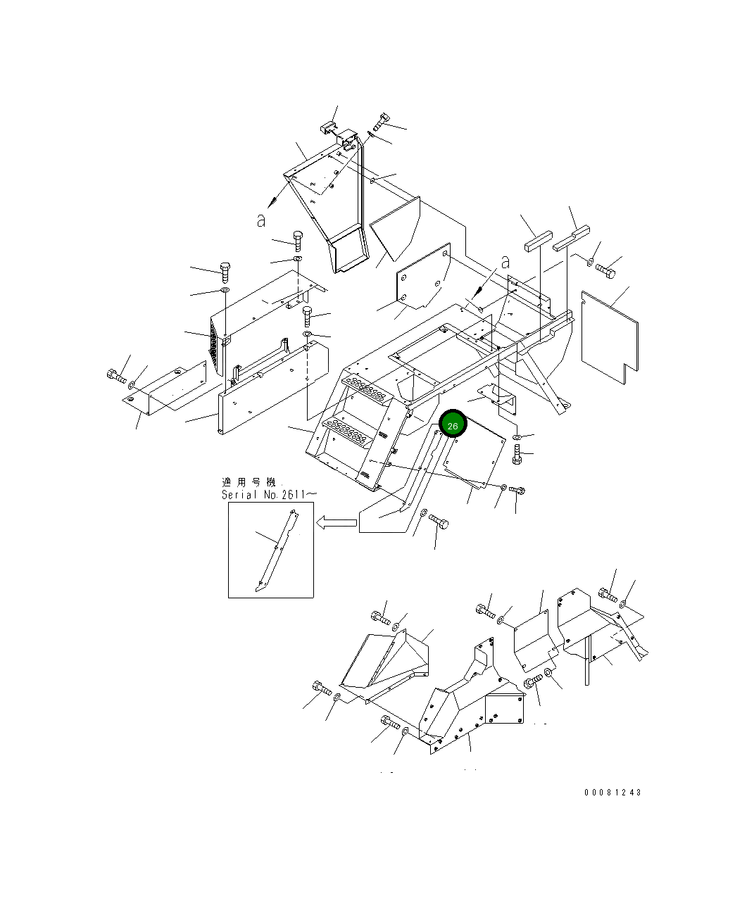 Крышка 56D-54-23192 Komatsu