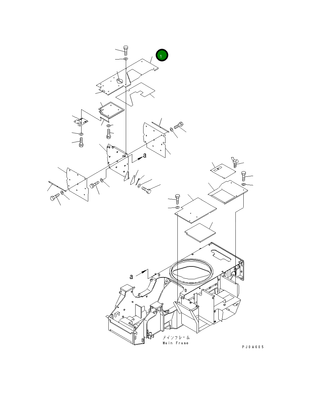 Крышка 21J-54-15553  Komatsu