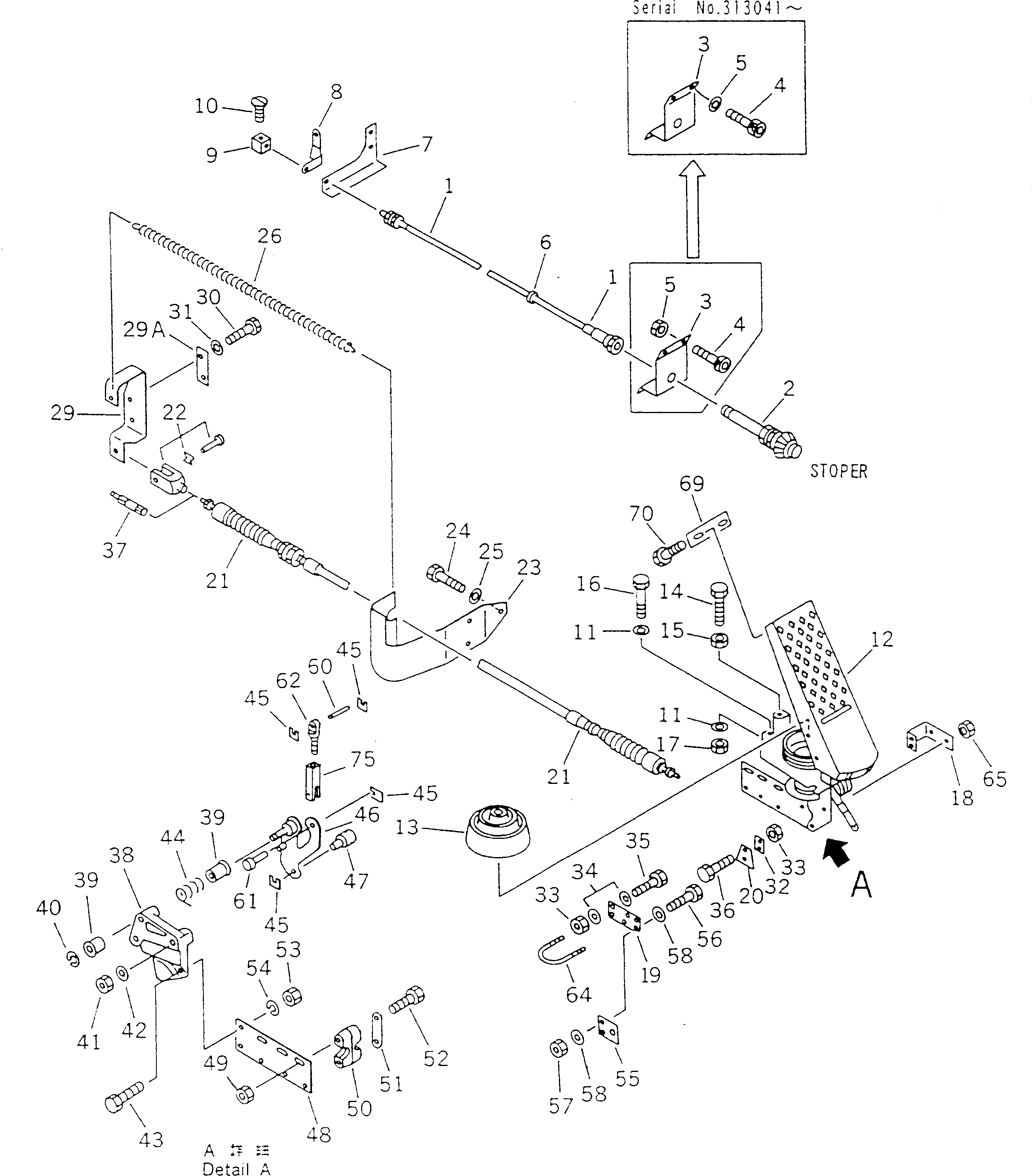 Болт BW056636  Komatsu