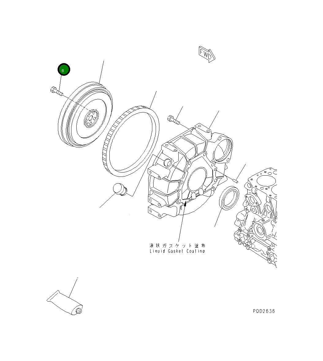 Болт YM119620-21500 Komatsu