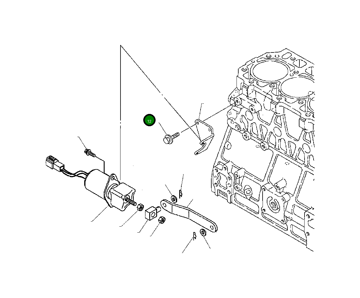 Болт YM20106-080182 Komatsu