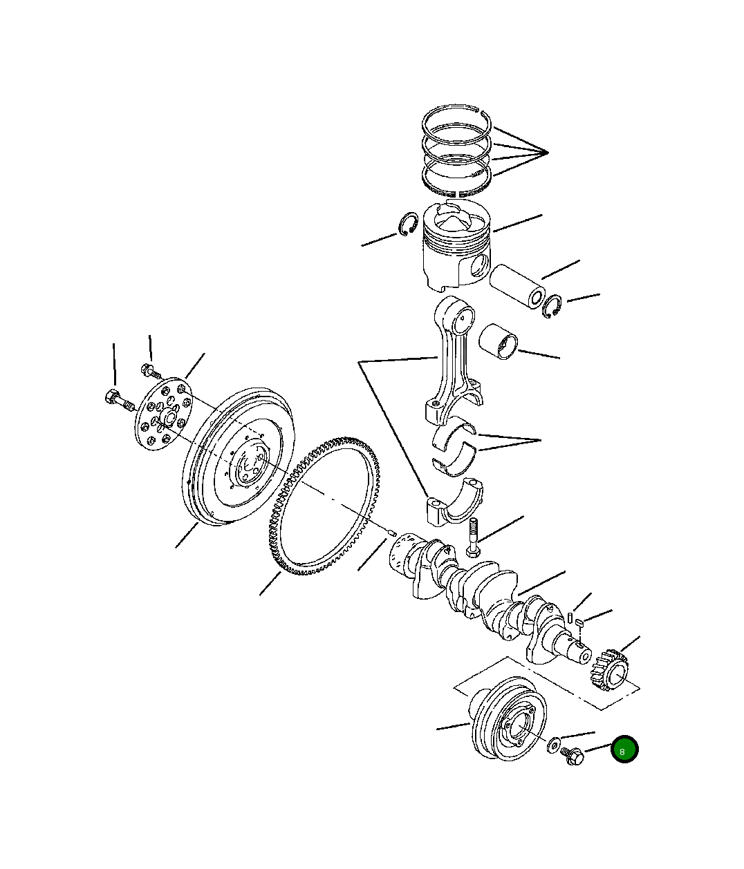 Болт YM12185021680  Komatsu