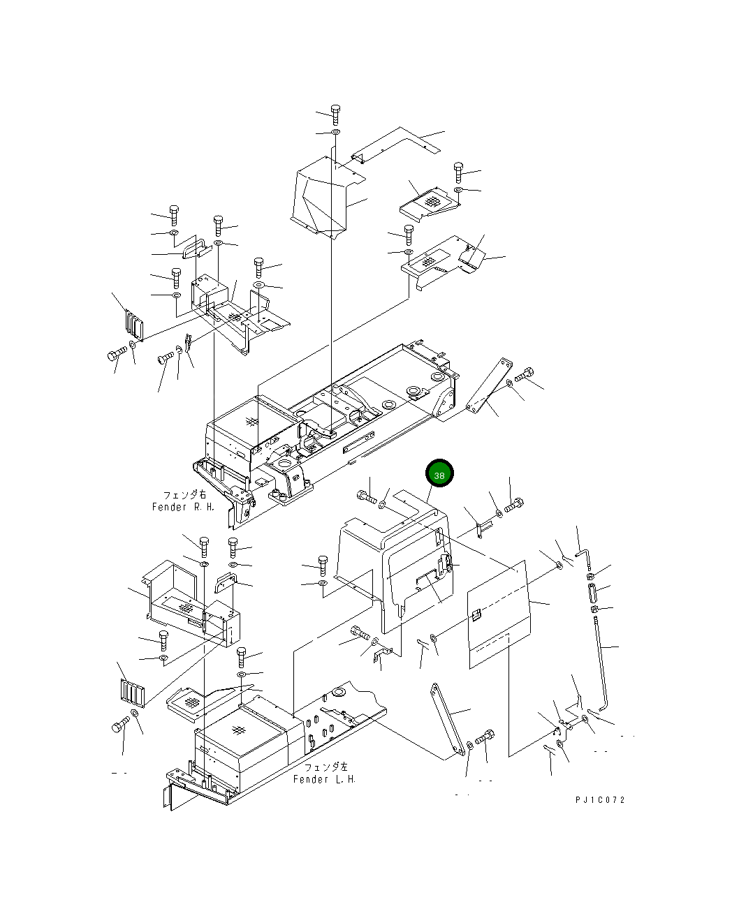 Крышка 198-54-61411  Komatsu