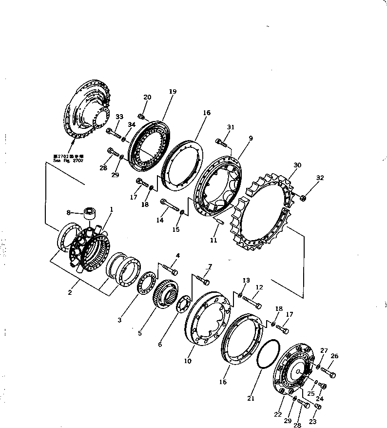 Болт 195-27-31610 Komatsu