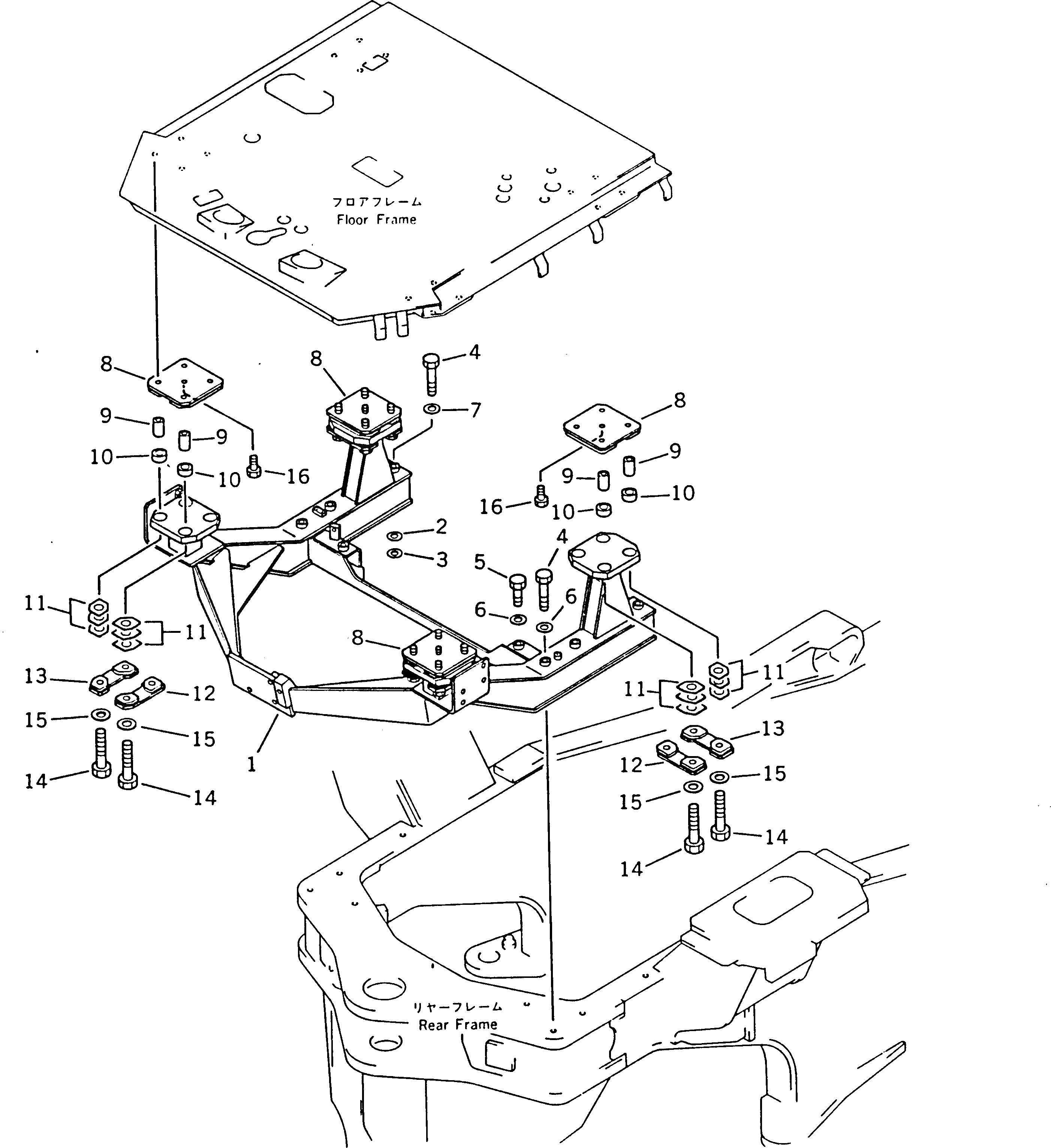 Болт 01011-51625  Komatsu