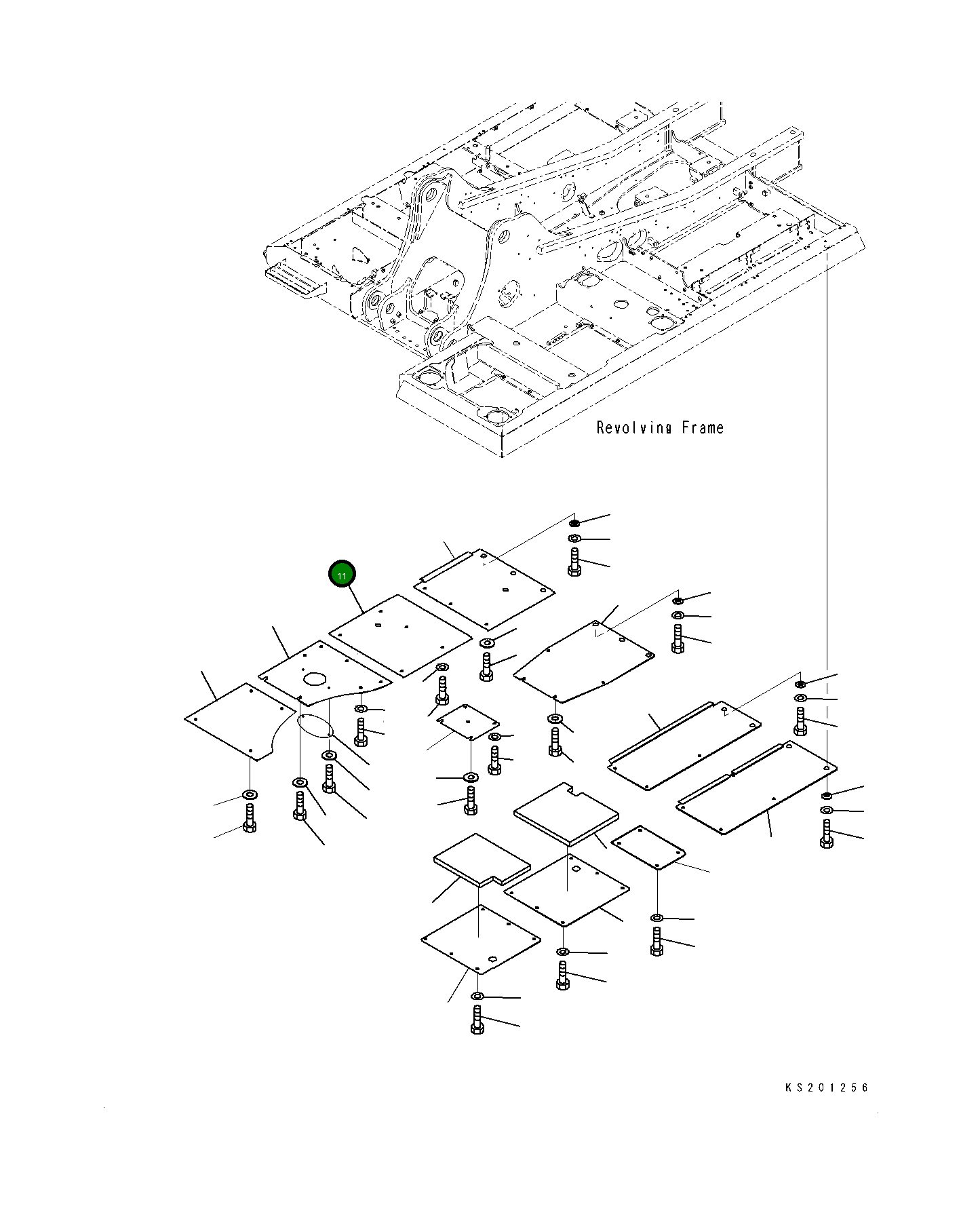 Крышка 206-54-KB240 Komatsu