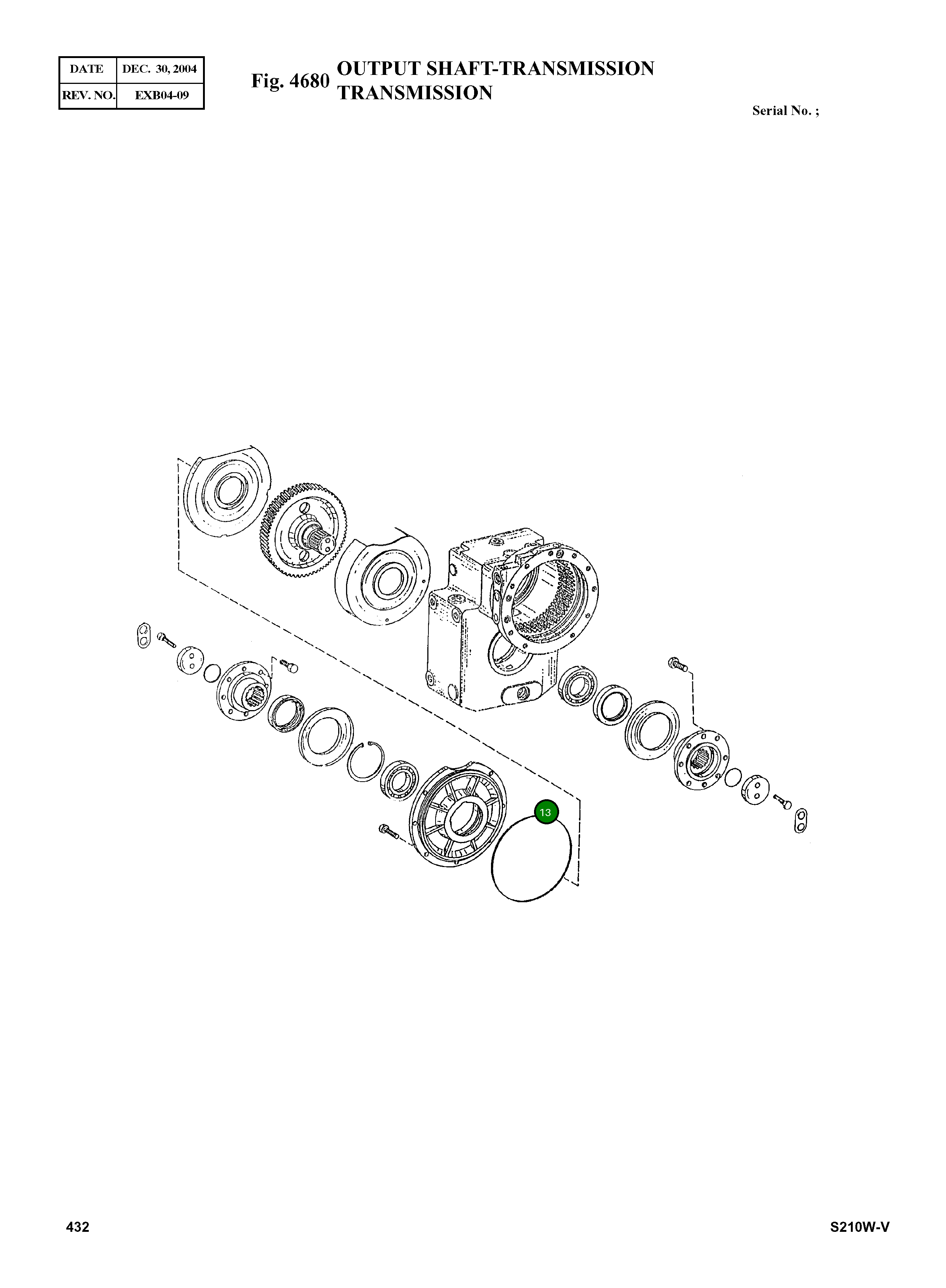Кольцо уплотнительное (O-Ring) 0634 304 243  Komatsu