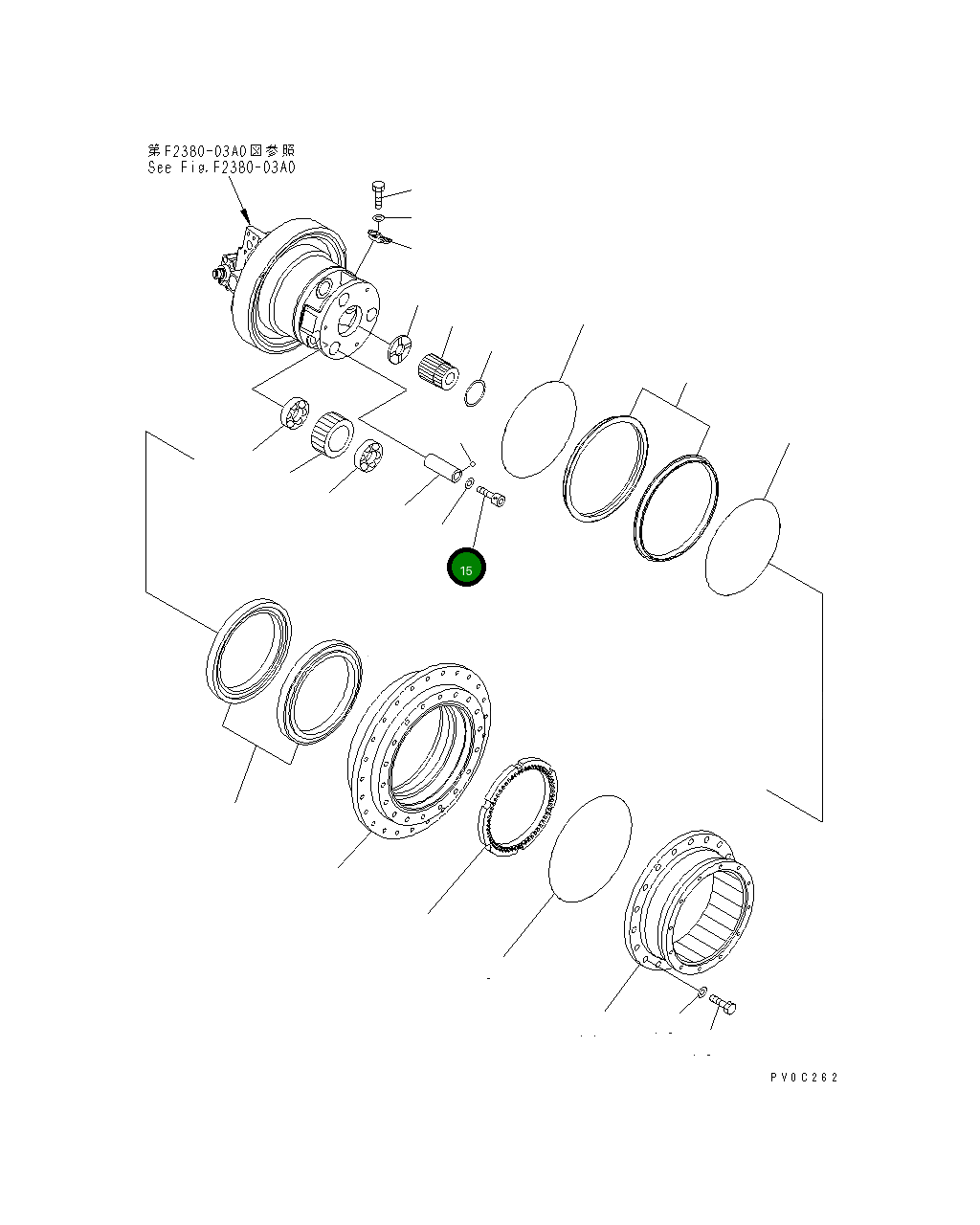 Болт 01253-61215  Komatsu