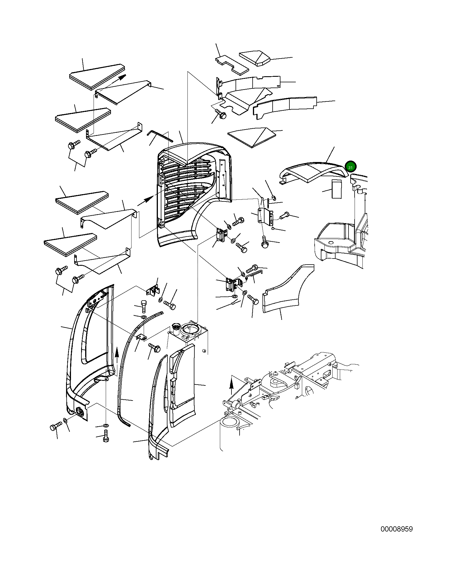 Крышка 22L-54-33854 Komatsu