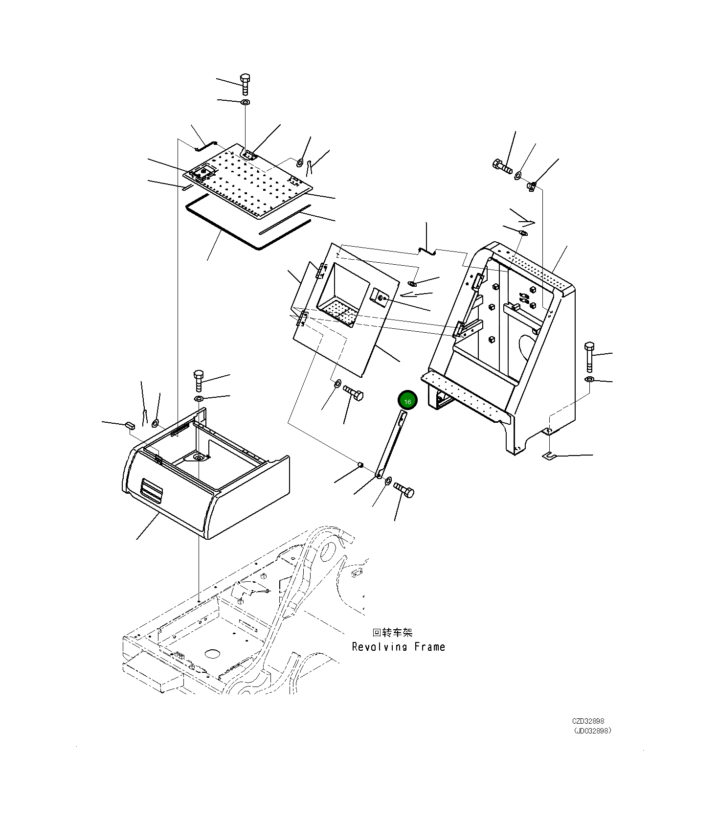 Крышка 21M-54-33220  Komatsu