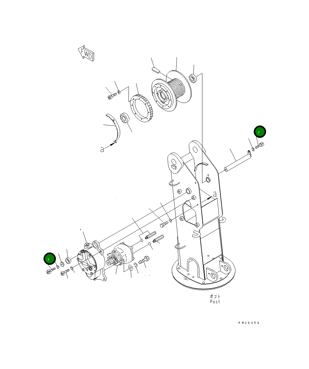 Болт MH21079-10020 Komatsu