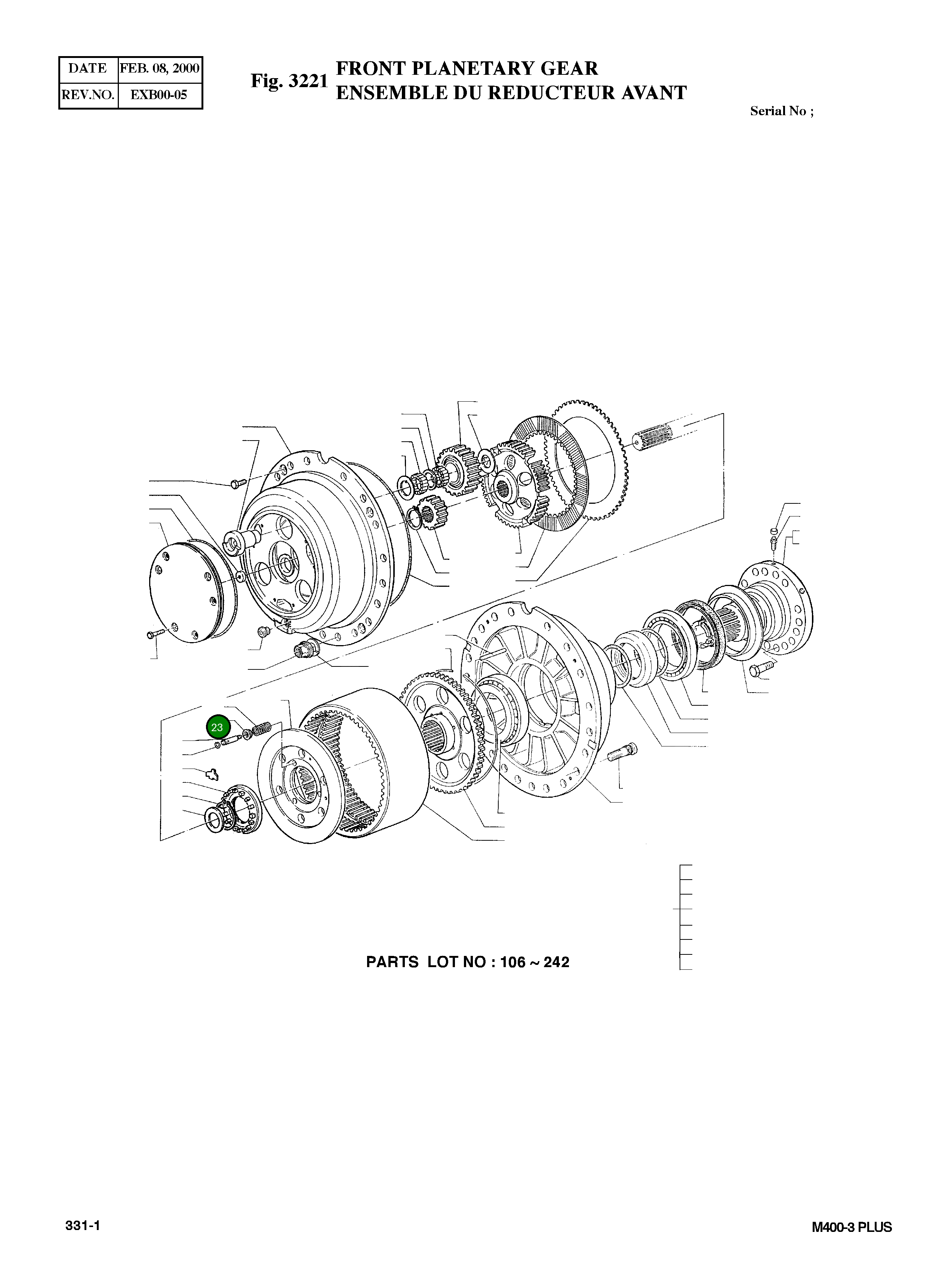 Кольцо 3236623 Komatsu