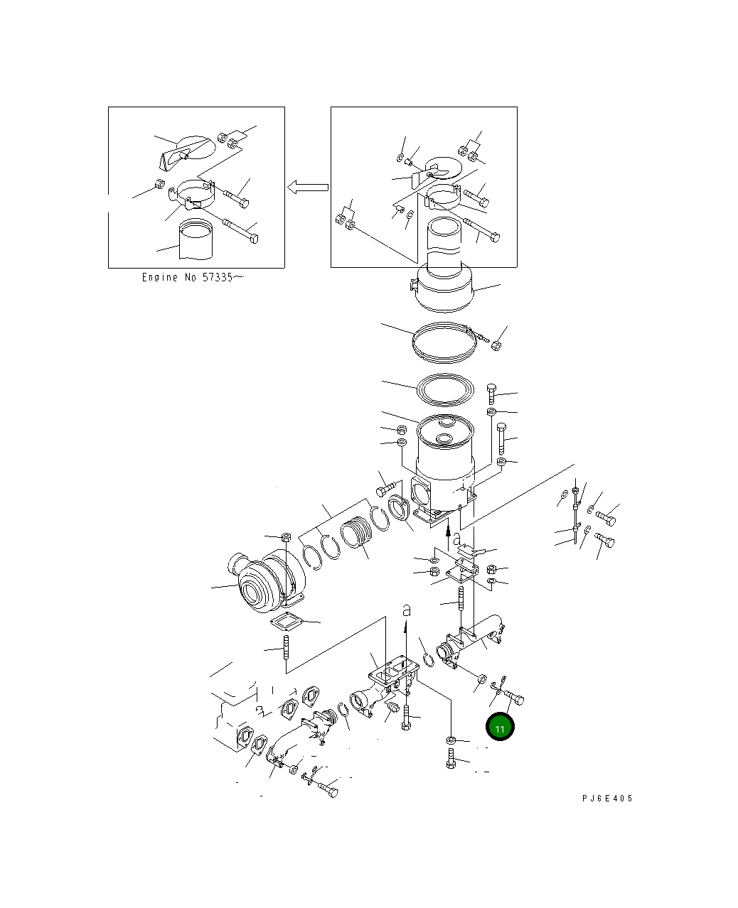Болт 01011-61225  Komatsu