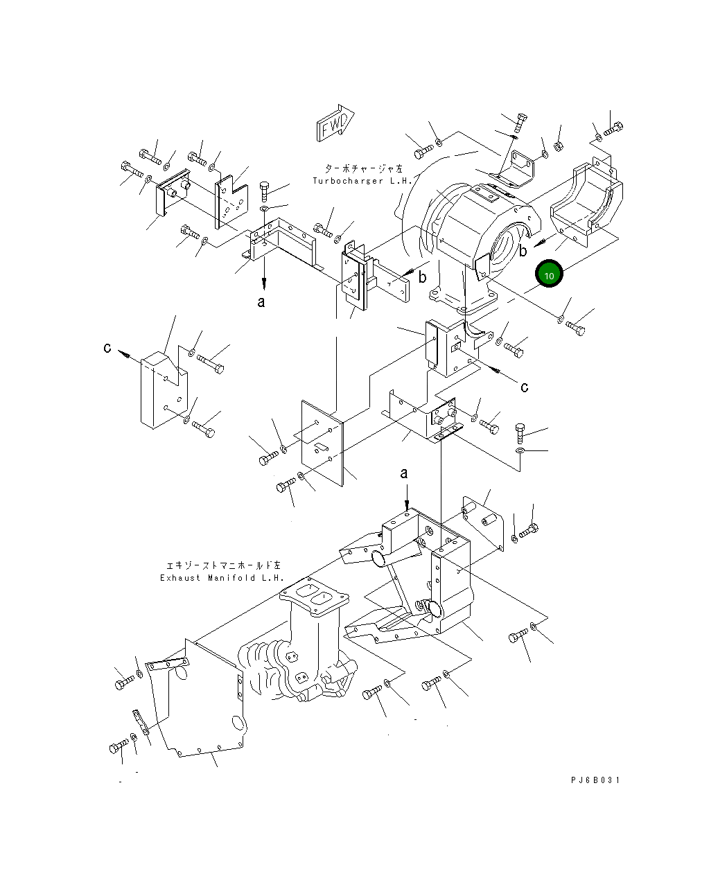 Крышка 6166-15-9750 Komatsu